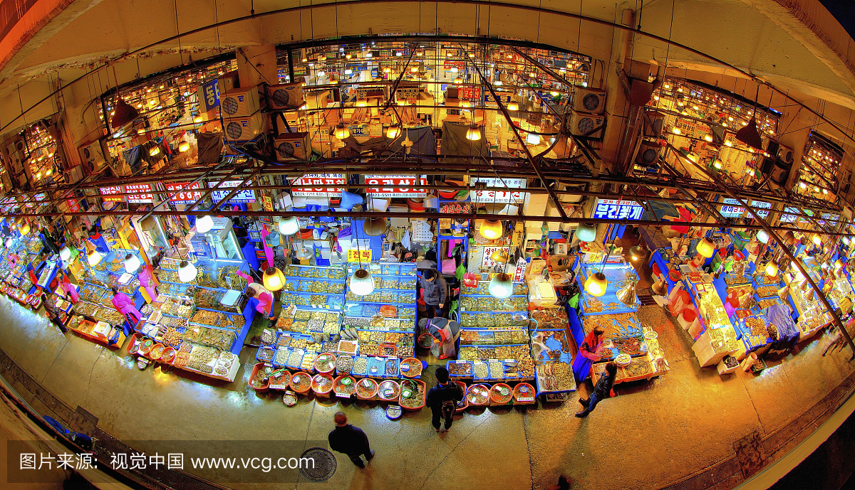 韩国首尔东雅区Noryangjin渔业批发市场