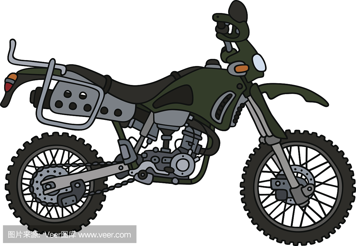摩托车,机动车,水平画幅,绿色
