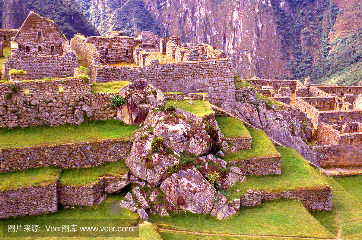 马丘比丘古代梯田和废墟秘鲁南美洲