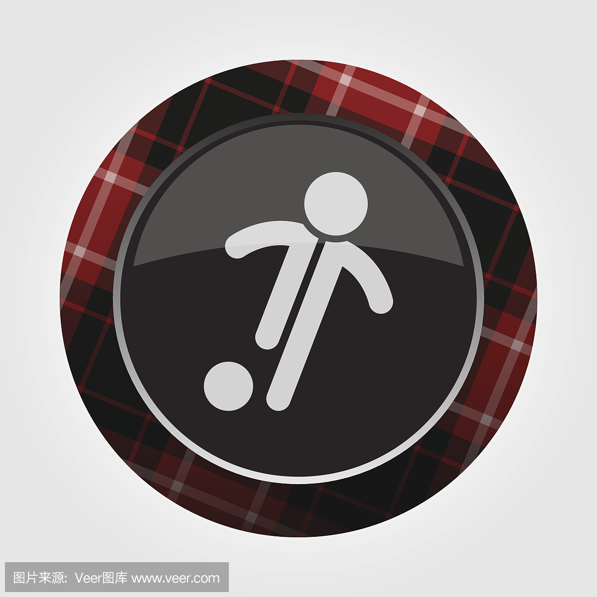 按钮红色,黑色格子呢 - 足球,足球运动员