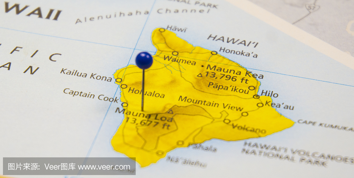 莫纳洛阿夏威夷旅游地图