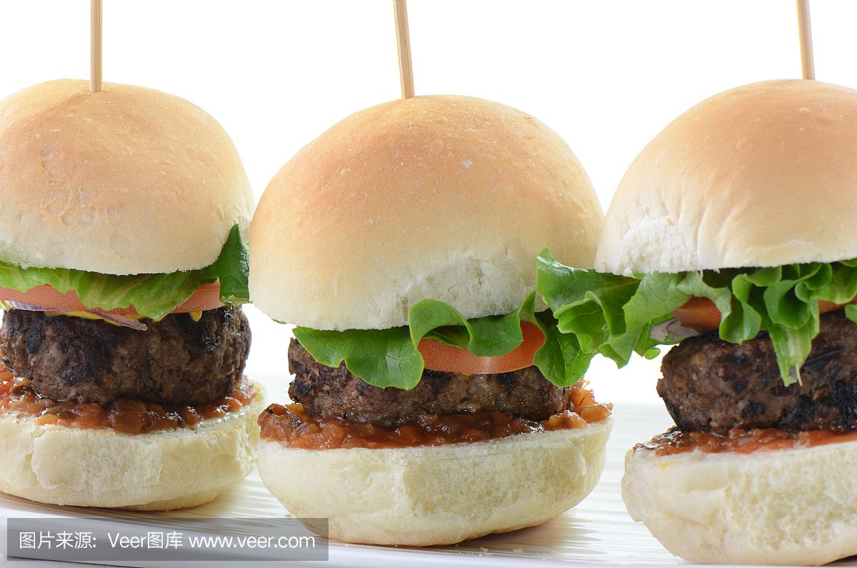 迷你汉堡,小汉堡,西班牙大葱,红洋匆