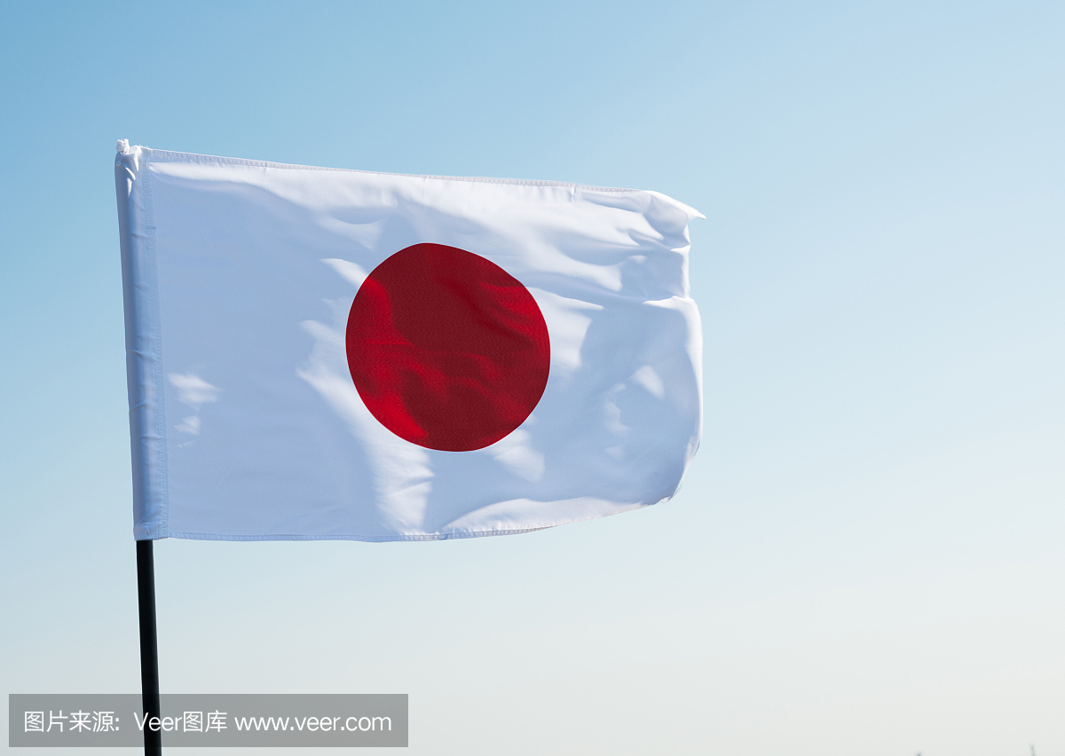 日本国旗在风中挥舞