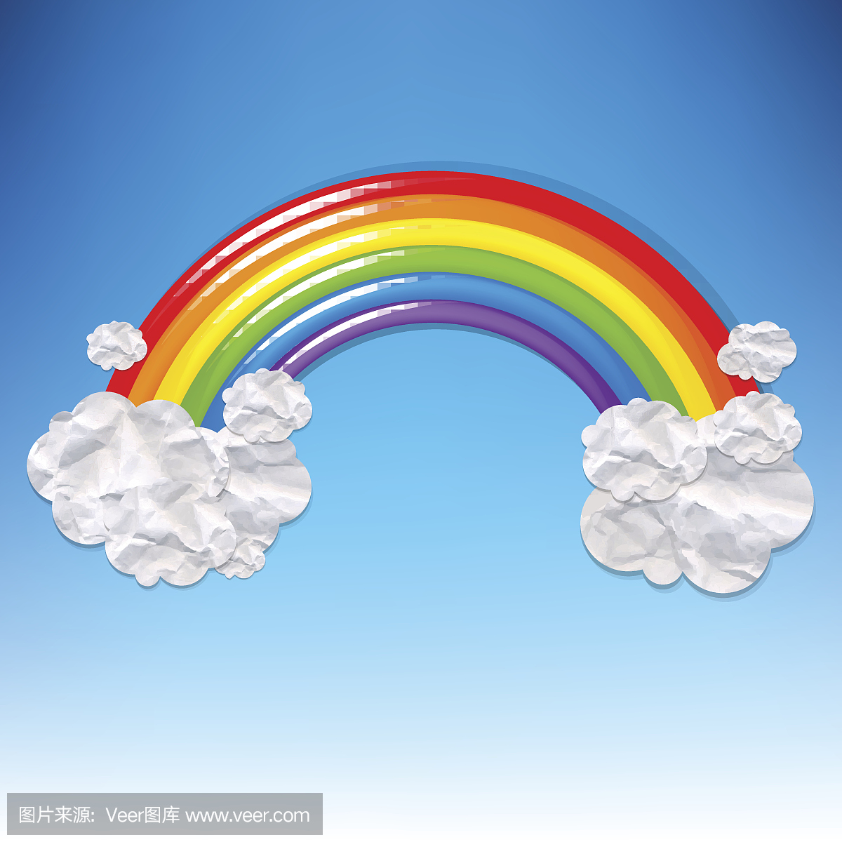 彩色彩虹卡通表情包貼圖可愛雲朵, 彩色, 彩虹, 卡通素材圖案，PSD和PNG圖片免費下載