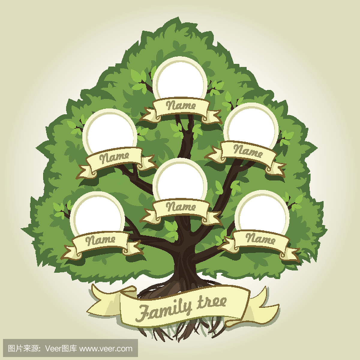Genealogical family tree on gray background. F