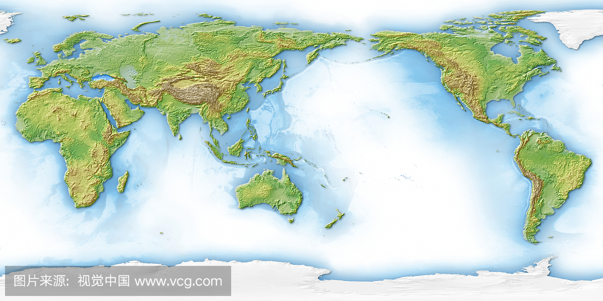 Digitally Generated Map of the World