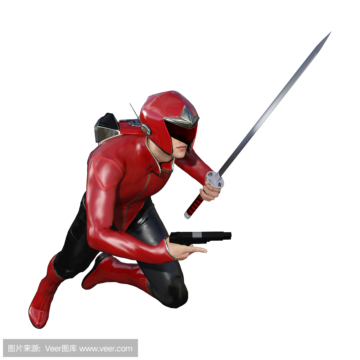 3D翻译白色的男性超级英雄