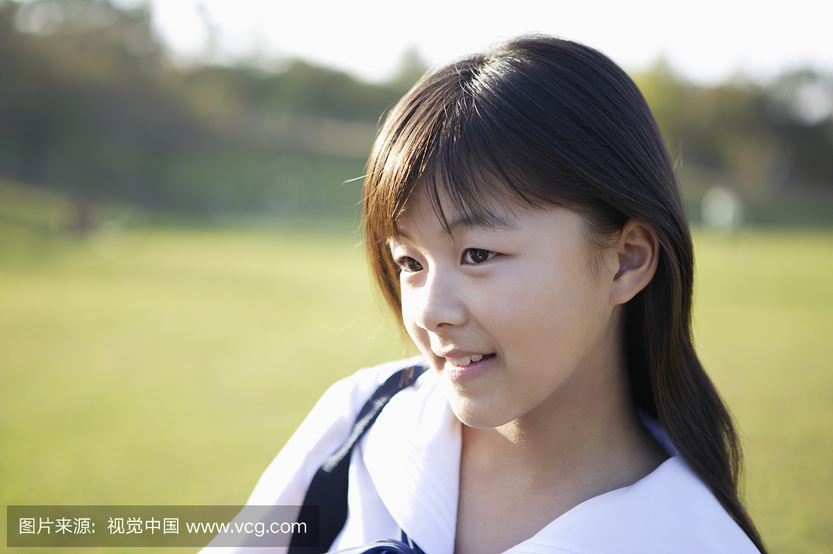 清新,一个人,女高中生,仅青少年