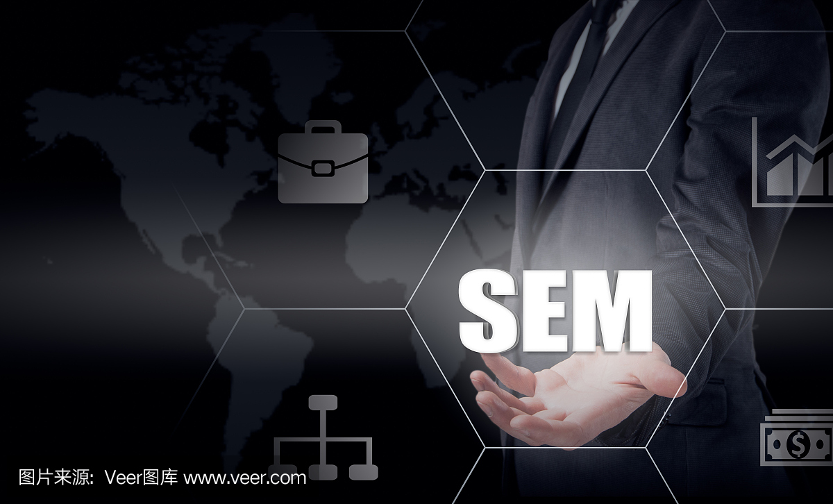 SEM搜索引擎营销。业务战略概念