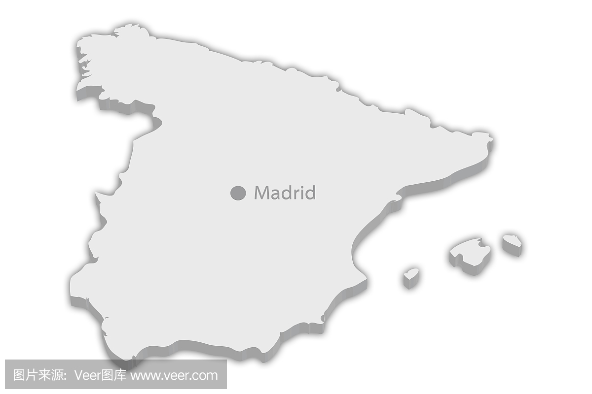国家地图:西班牙与马德里城市马德里