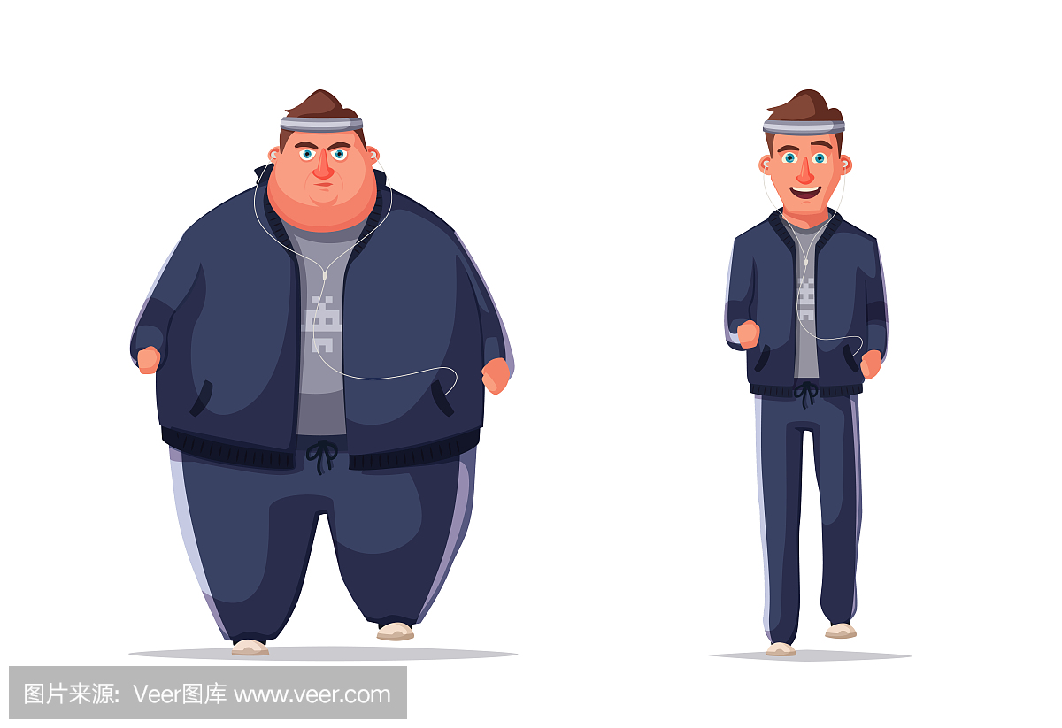 胖男孩和瘦子男孩对比图片素材免费下载 - 觅知网