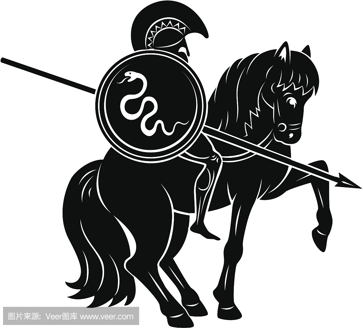 角斗士与马上的蛇盾