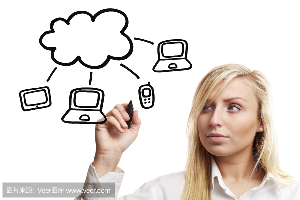 女孩解释云计算