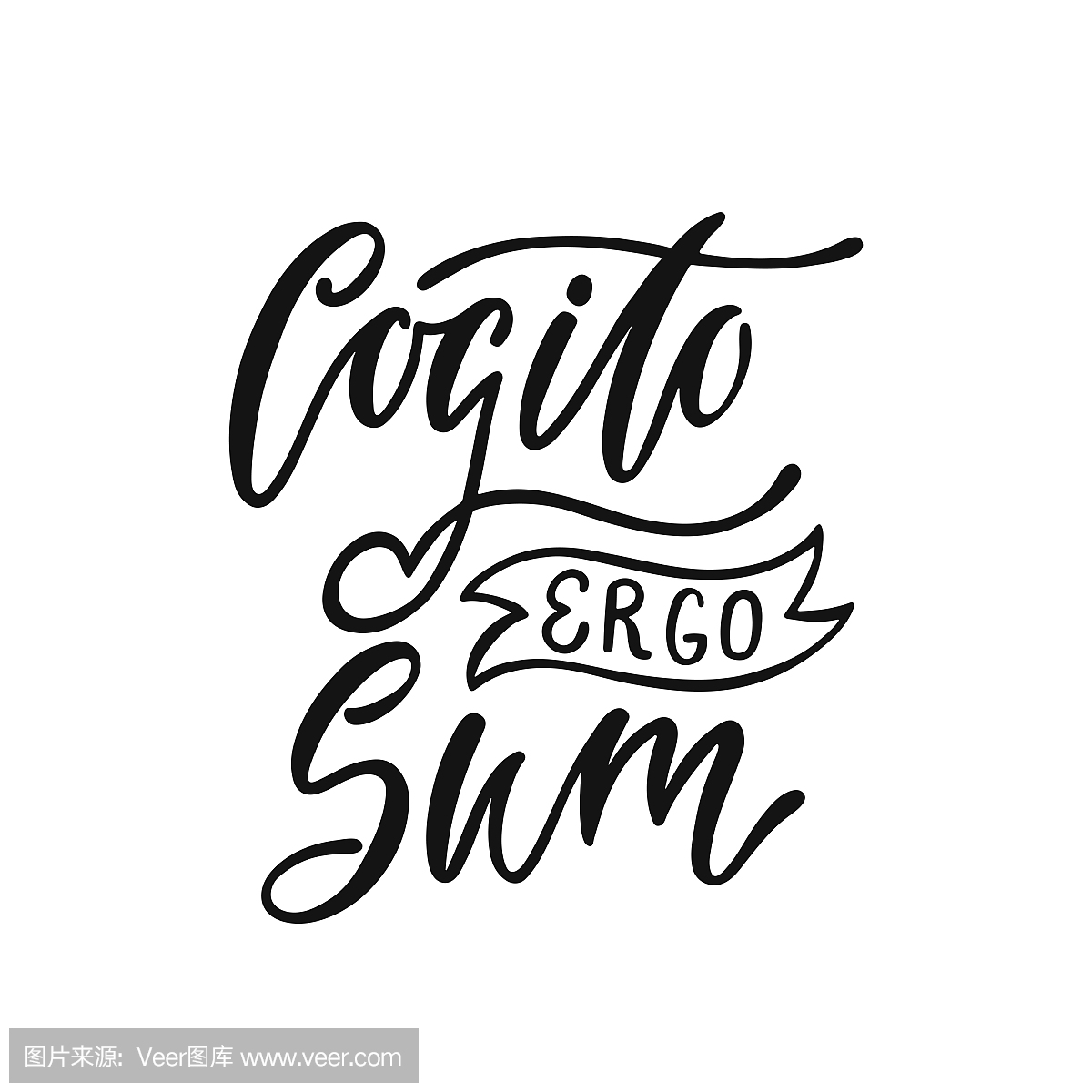 Cogito Ergo Sum - 拉丁语短语意味着我想,因此