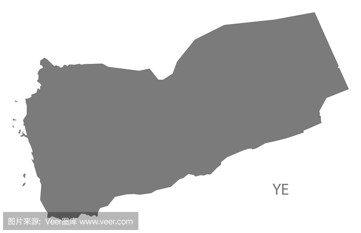 也门地图灰色