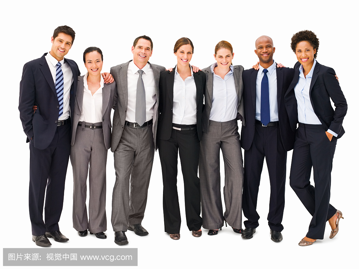 业务团队站在一起 - 隔离