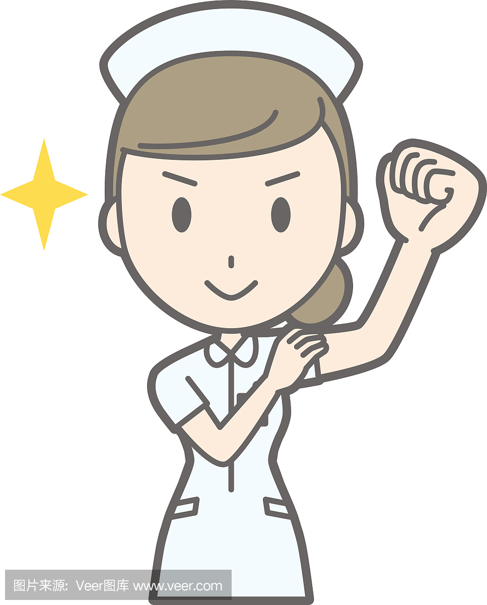 一位穿着白色西装的女护士的插图