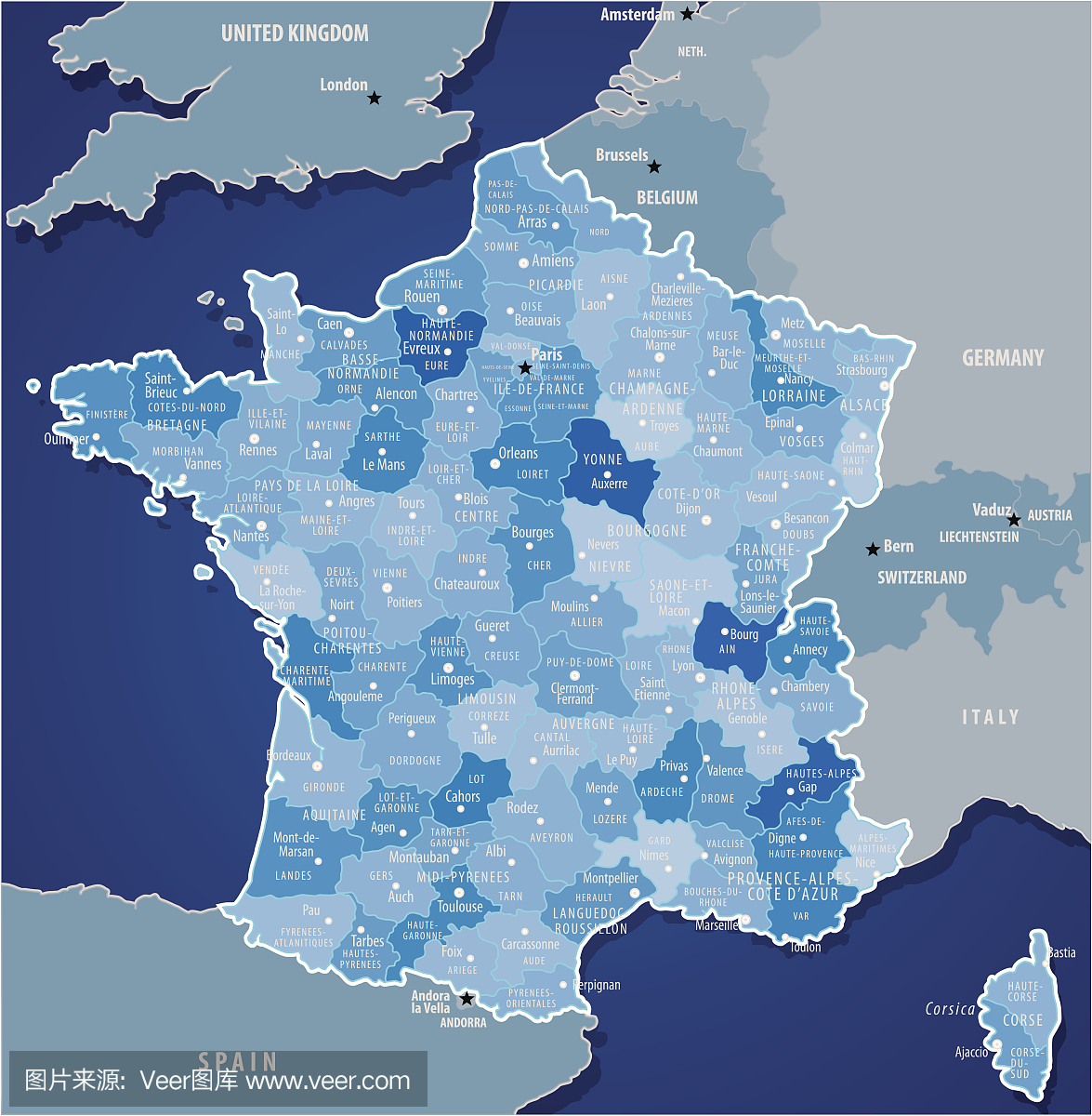 法国蓝色地图