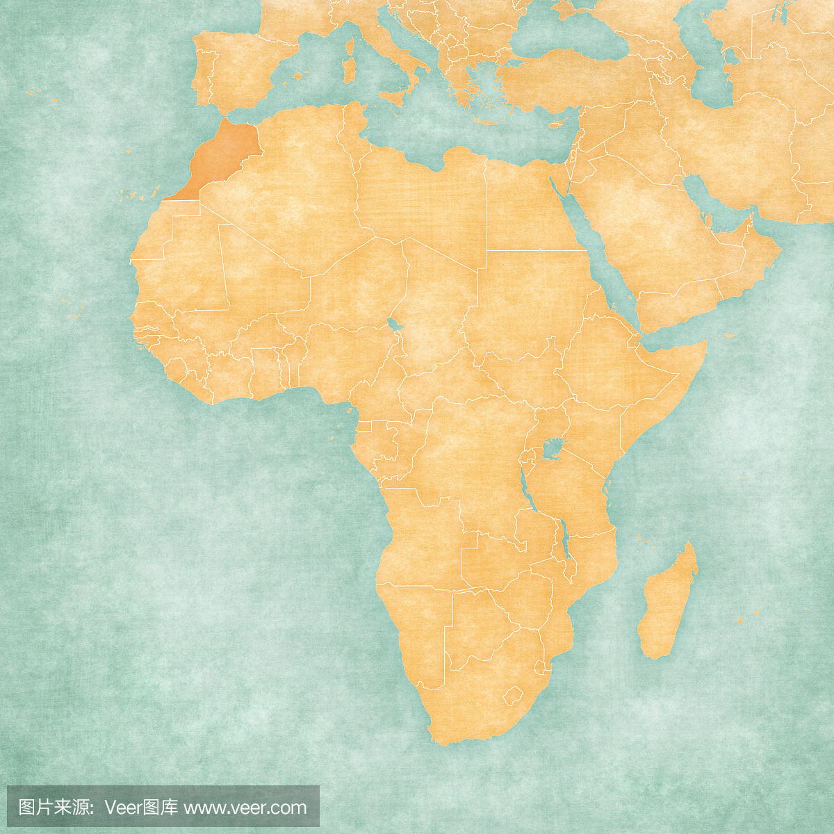 非洲地图 - 摩洛哥