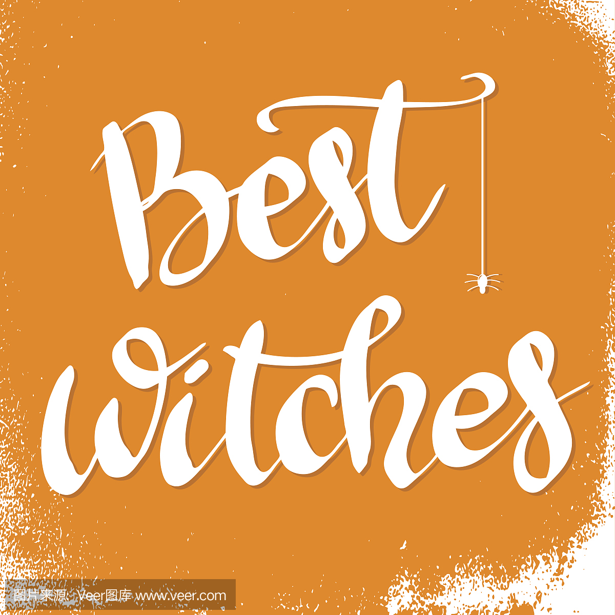 Best Witches. Hand drawn lettering phrase. Ha