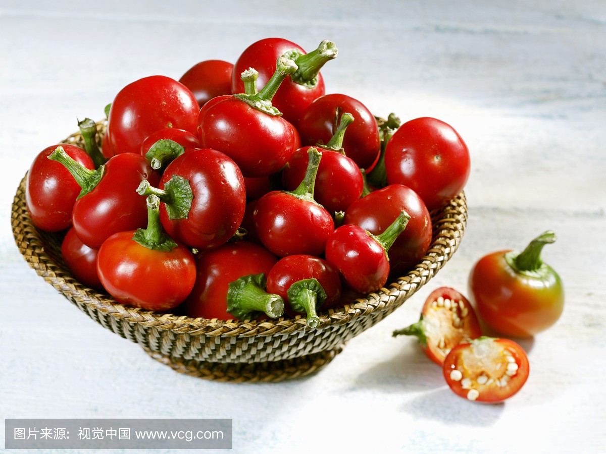 篮子,灯笼椒,樱桃,樱桃椒