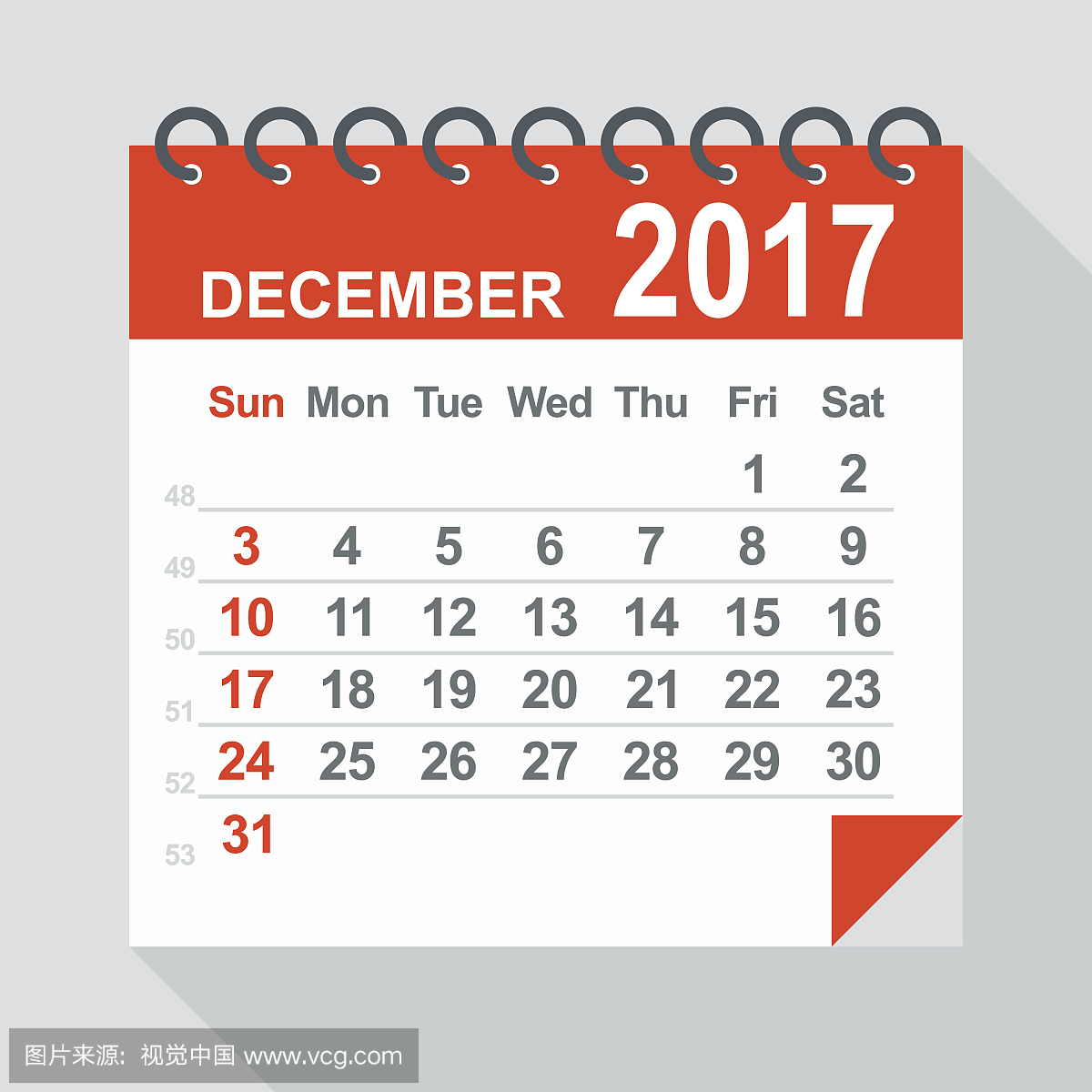 2017年12月日历 - 插图