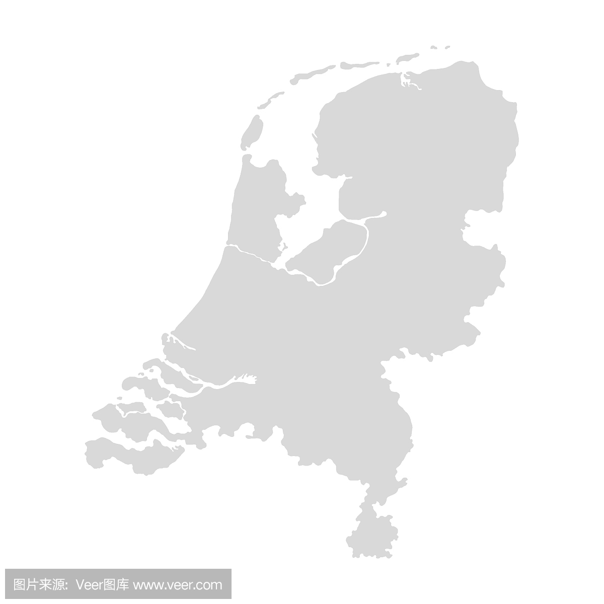 荷兰,荷兰的地图。向量
