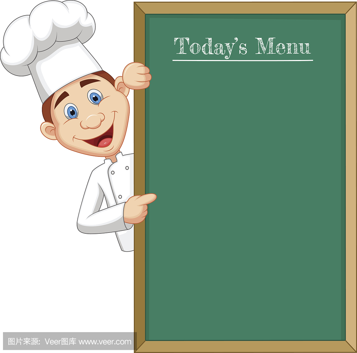 卡通厨师菜谱指向菜单板