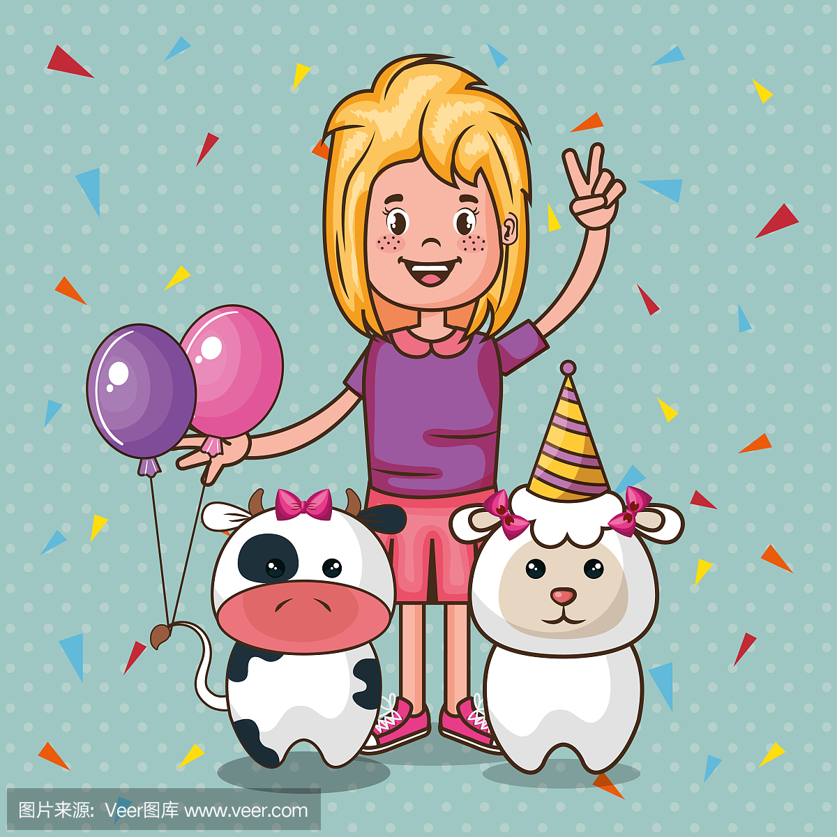 与小女孩的女生a女生生日的吗适合v女生圆脸卡片图片