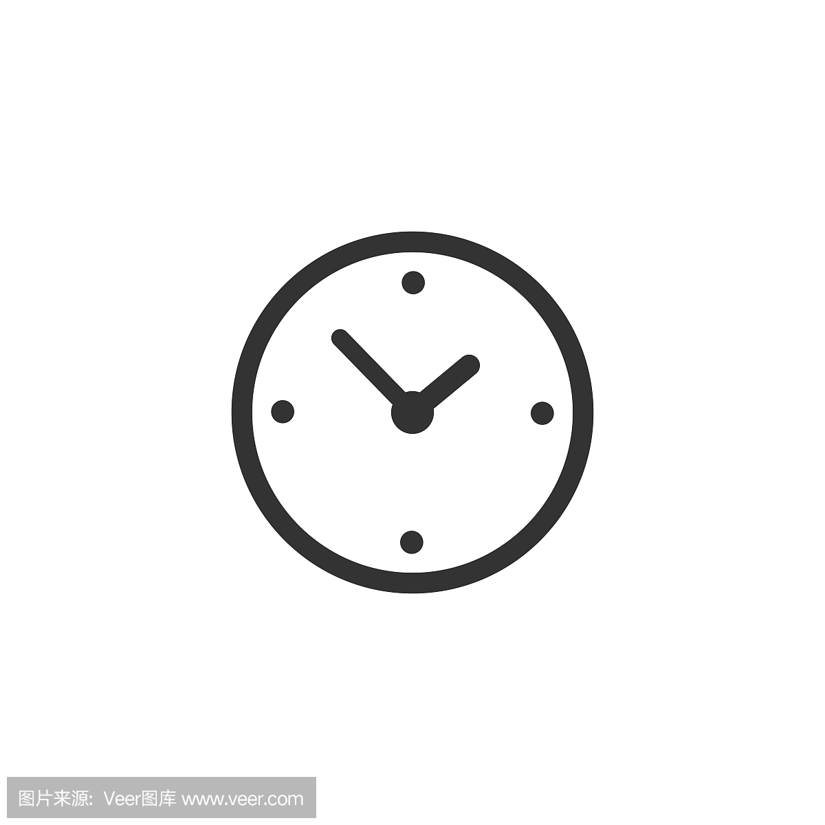 时钟,孤立在白色背景上的时间图标