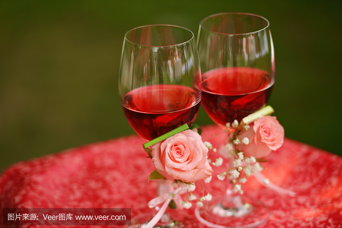红色,摄影,结婚庆典,葡萄酒杯