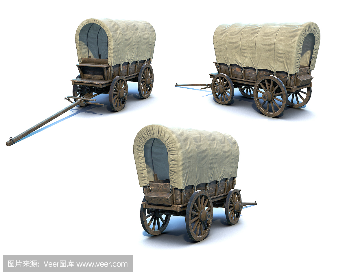 中世纪盖的无盖货车3D呈现器设置