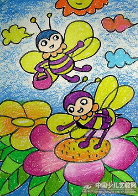 儿童画小蜜蜂