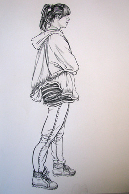 小学生画的人物速写