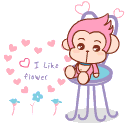 qq空间粉色小猴子表情_可爱卡通qq表情大全-5kb