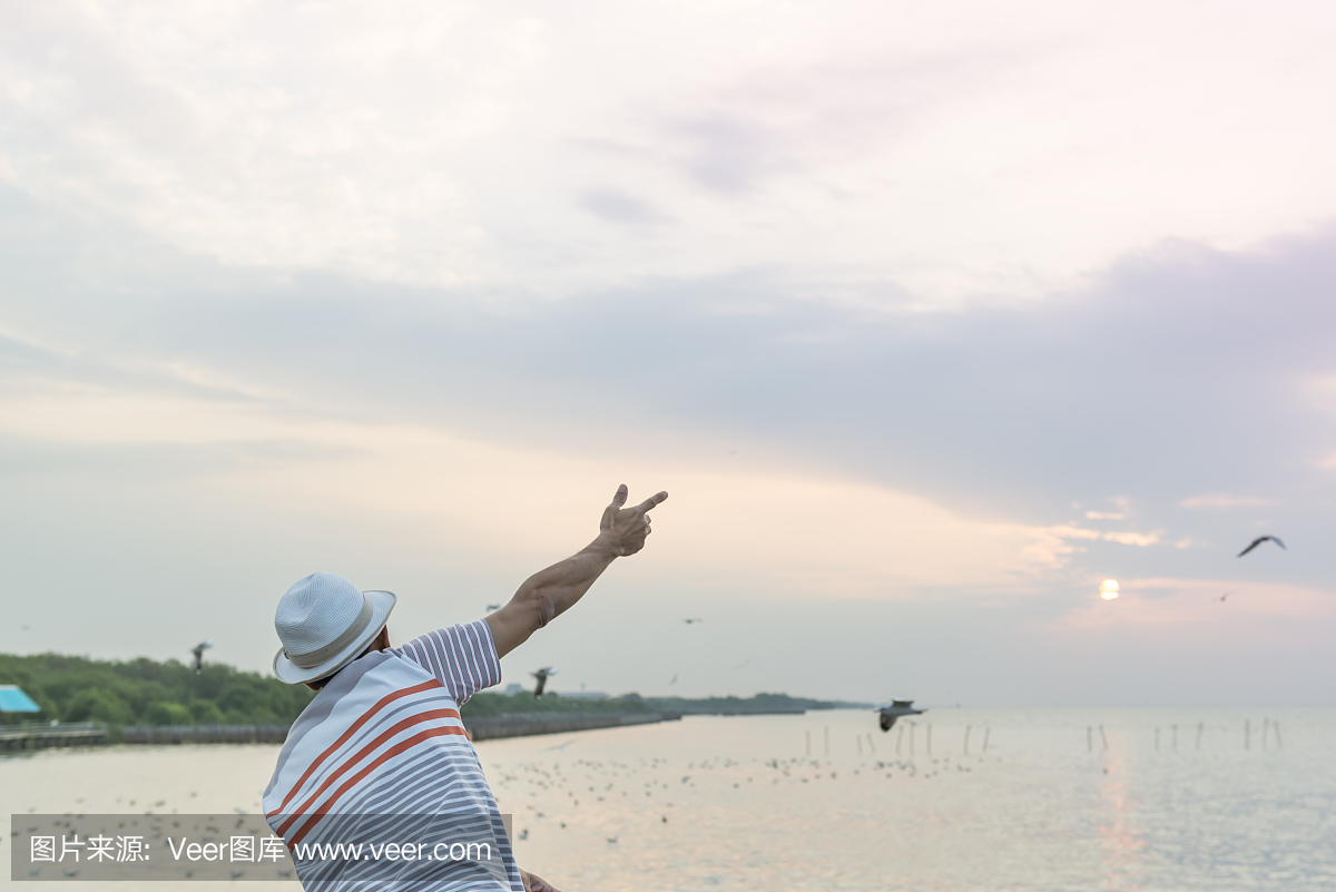 喜欢玩海鸥的人。