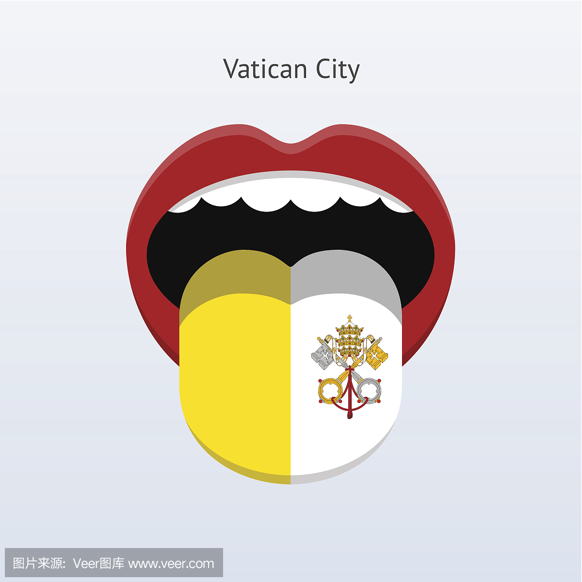 梵蒂冈城语言。抽象人舌。