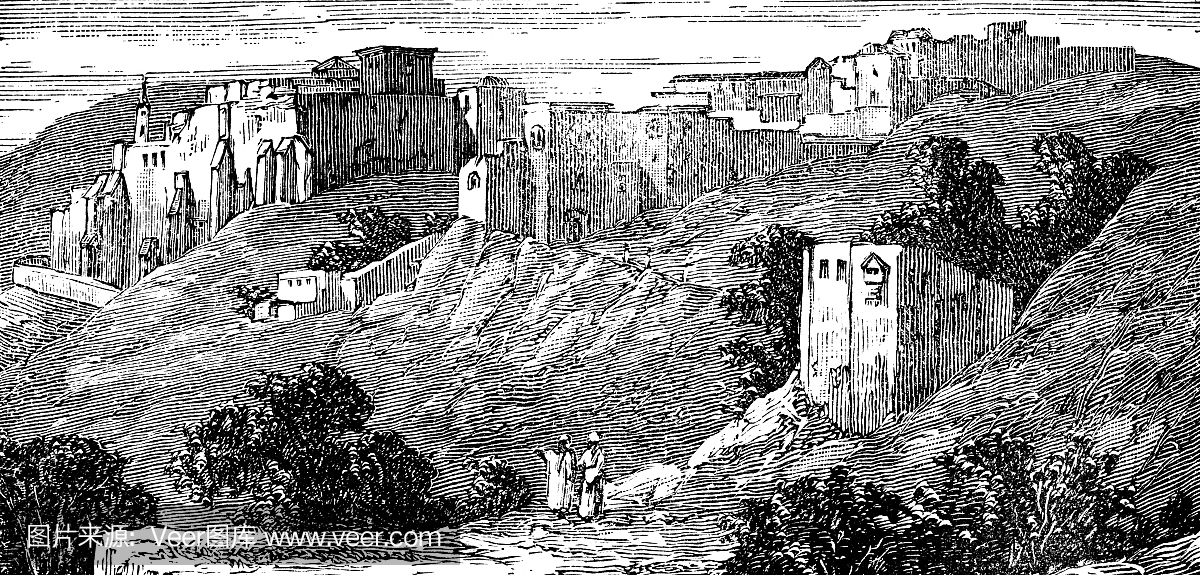 伯利恒,约旦河西岸,巴勒斯坦领土的维多利亚时