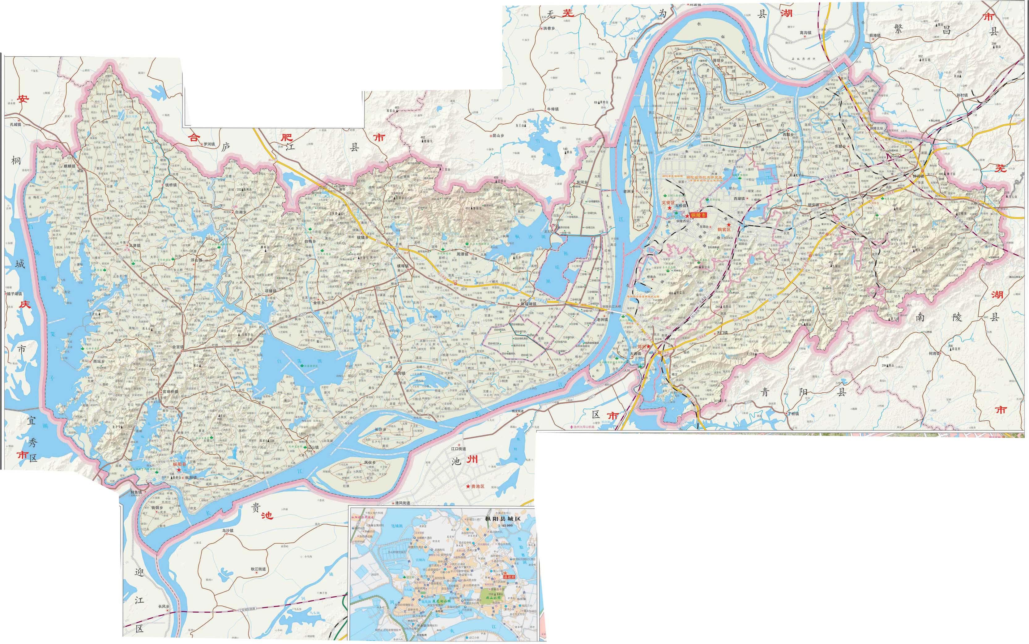 中国电子地图铜陵地图,铜陵市地图,铜陵地图全图,铜陵地图全图高清版图片