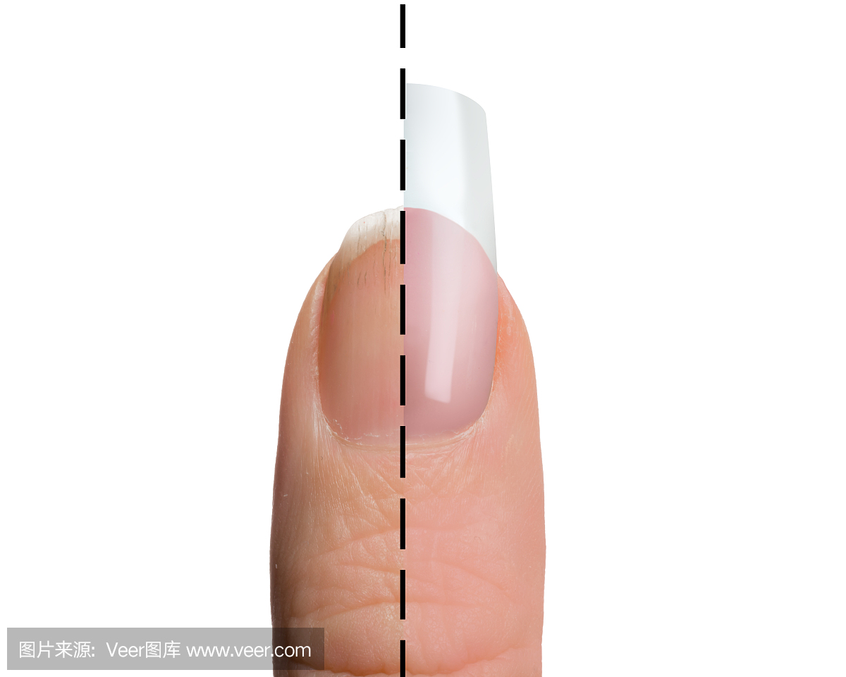 方形美甲治疗(法国指甲)