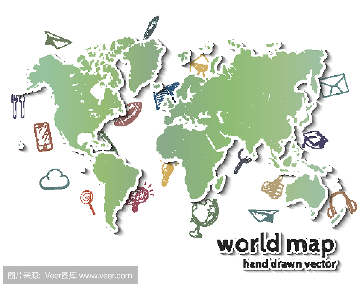 手绘现实世界地图