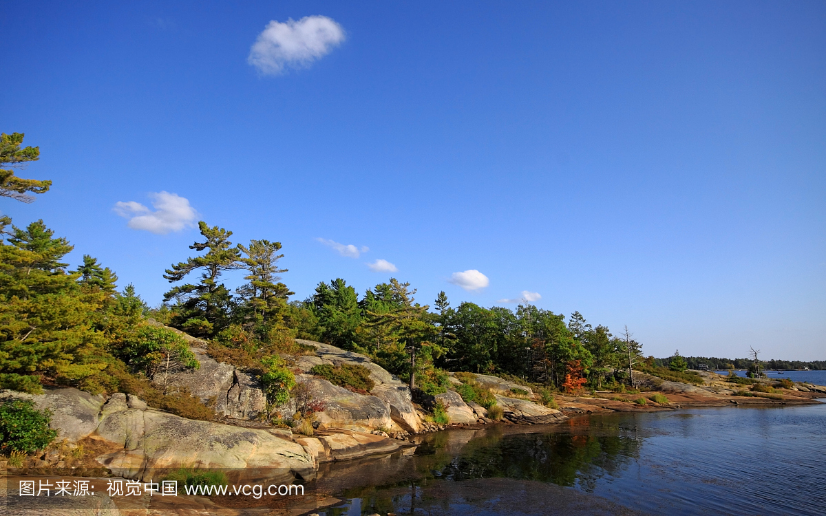 风景,湖岸,格鲁吉亚湾国家公园,户外