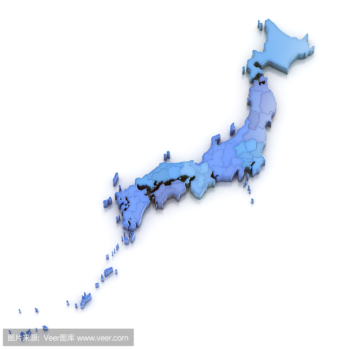 日本地图和地区隔离
