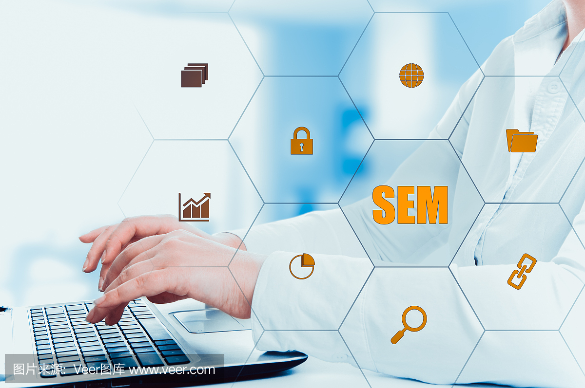 SEM搜索引擎营销。业务战略概念
