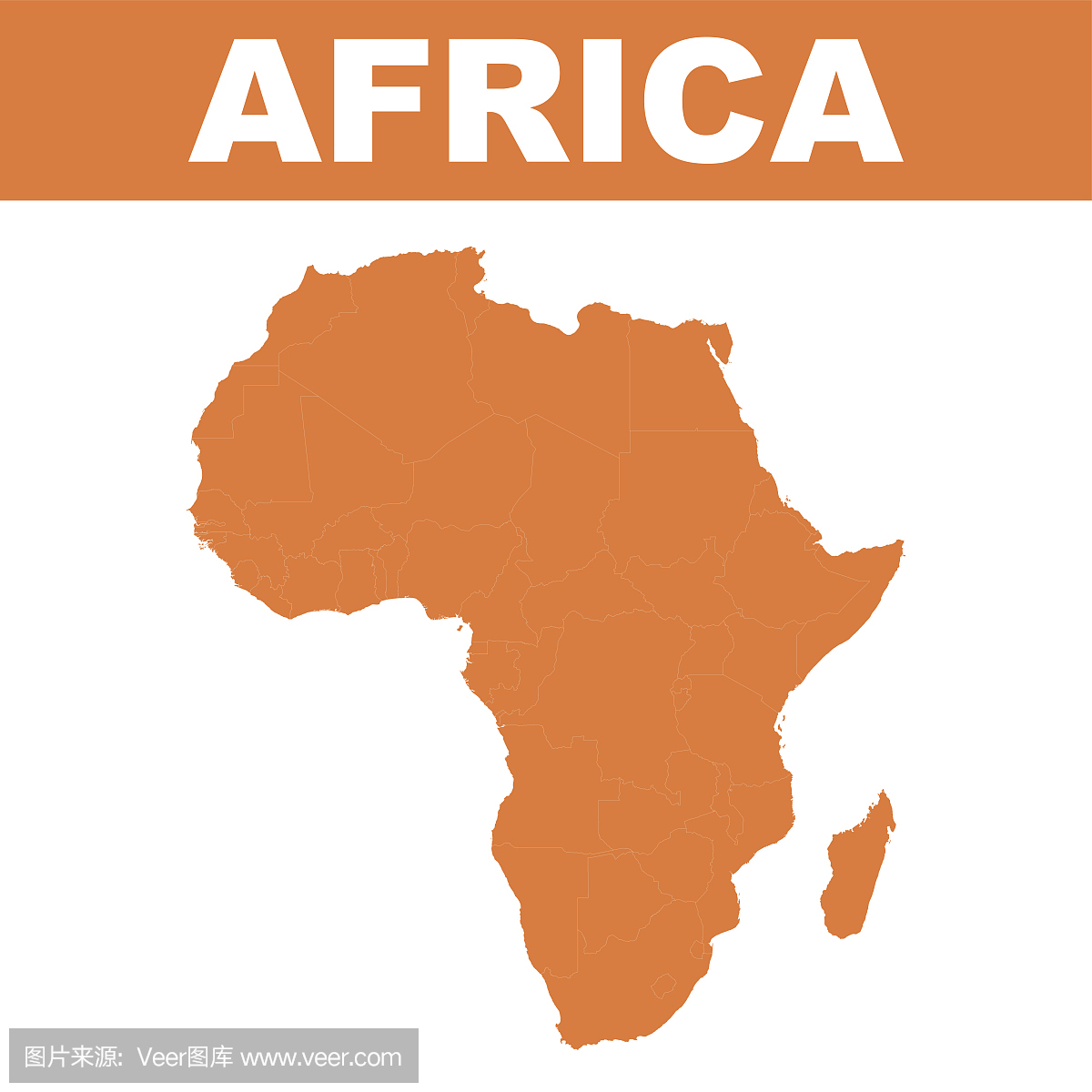 非洲的矢量地图