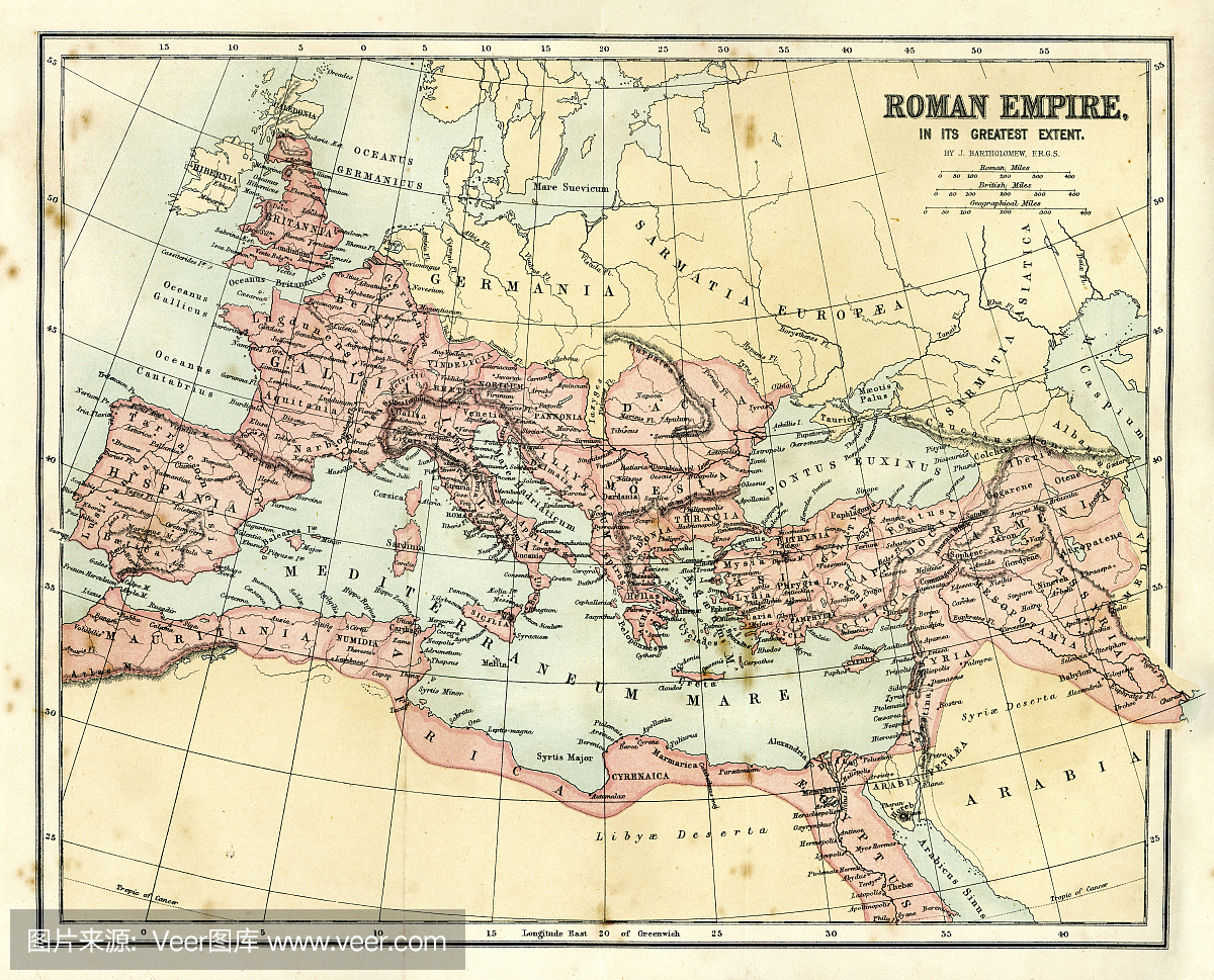 古色古香的地图 - 罗马帝国