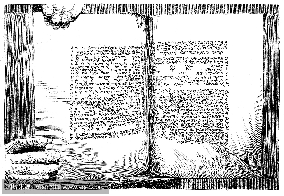 旧圣经pentateuchin希伯来语1868年杂志