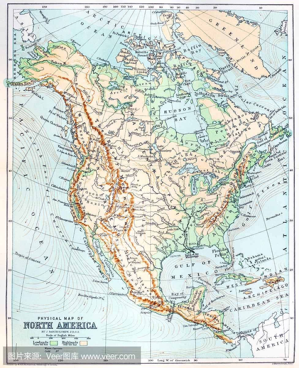 北美古董地图
