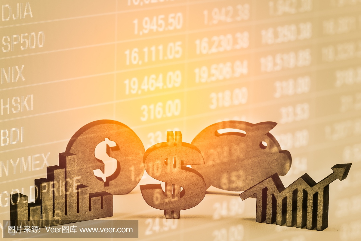 双重曝光商人股票金融交易。 LED市场金融指