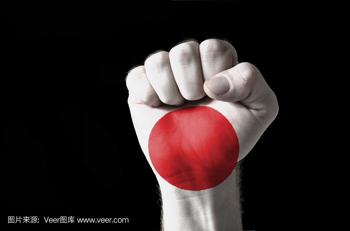 拳头画在日本国旗的颜色